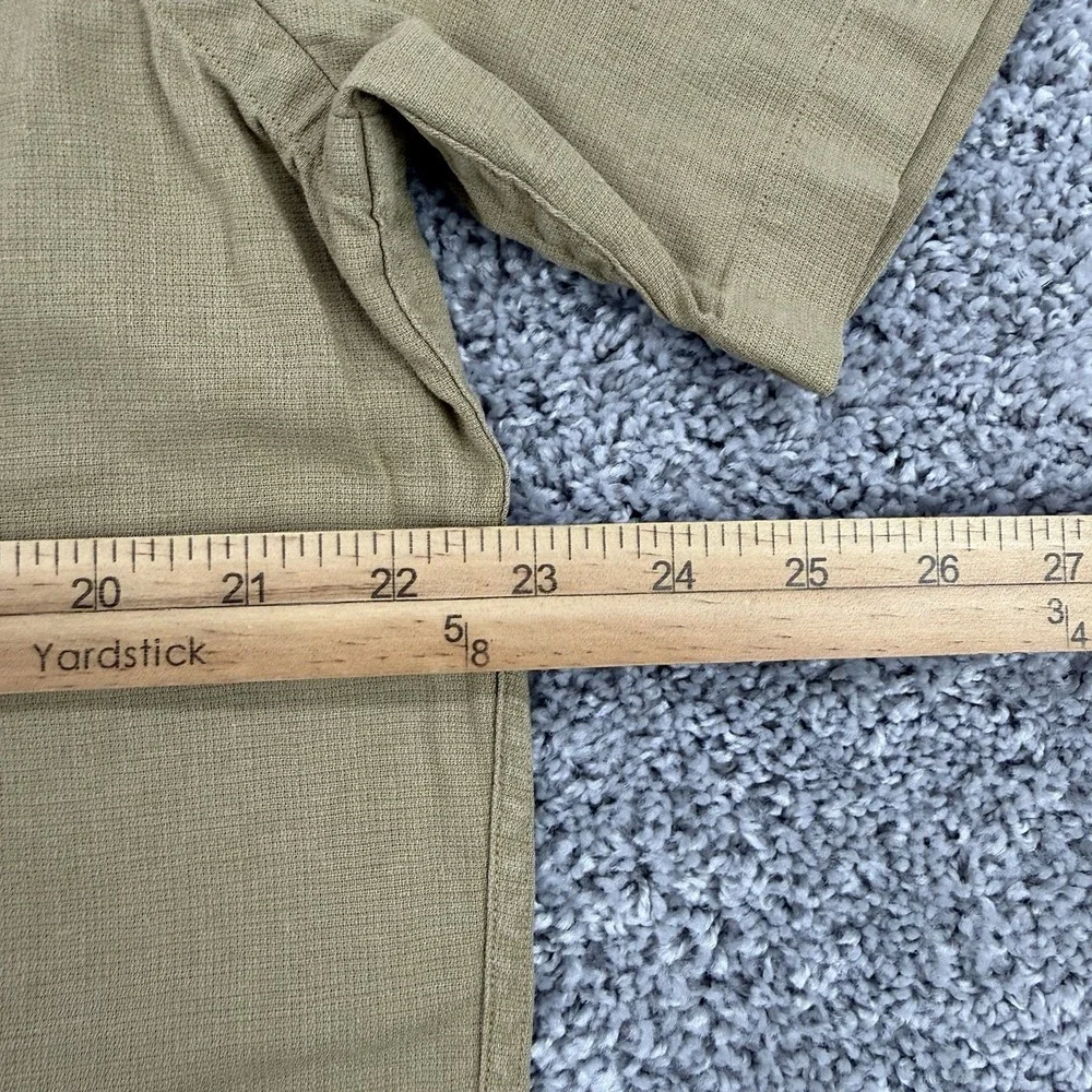 Polo Ralph Lauren Linen Shirt Mens M Khaki Field Military Short Sleeve Button Up